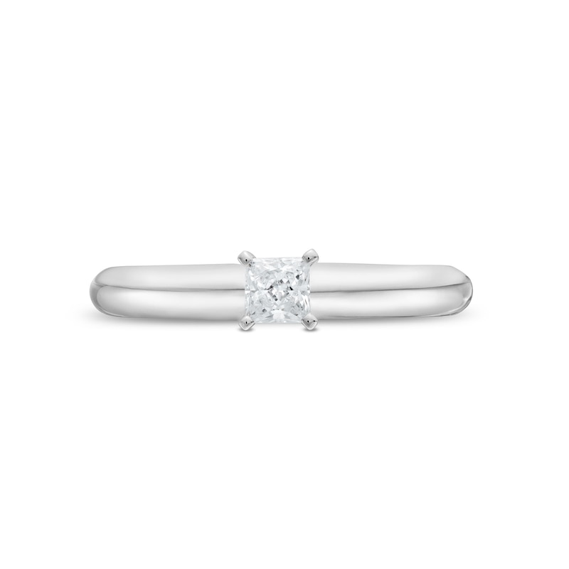 0.20 CT. Princess-Cut Diamond Solitaire Engagement Ring in 14K White Gold (J/I2)