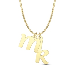 Lowercase Initial Two Piece Charm Pendant (2 Initials)