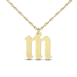 Brushed Lowercase Gothic-Style Initial Pendant (1 Initial)