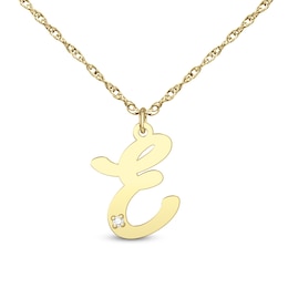 Diamond Accent Uppercase Script Initial Pendant (1 Initial)