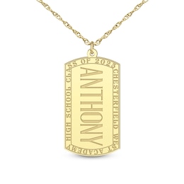 Engravable Graduation Dog Tag Pendant (2 Lines) - 22&quot;