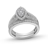 Thumbnail Image 1 of 0.50 CT. T.W. Marquise Multi-Diamond Frame Multi-Row Split Shank Bridal Set in 10K White Gold