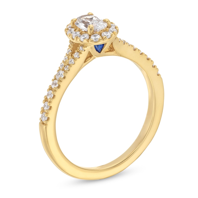 Vera Wang Love Collection 0.58 CT. T.W. Oval Diamond Frame Split Shank Engagement Ring in 14K Gold|Peoples Jewellers