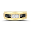 Thumbnail Image 0 of 0.25 CT. T.W. Black and White Diamond Double Row Stepped Edge Anniversary Band in 10K Gold