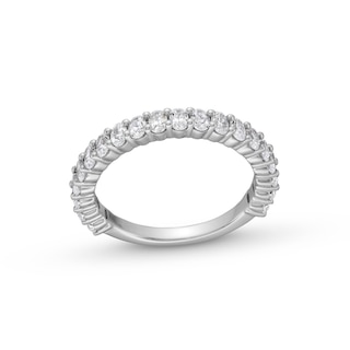 1.00 CT. T.W. Oval Certified Lab-Created Diamond Anniversary Band in 14K White Gold (F/SI2)