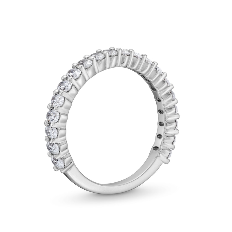 1.00 CT. T.W. Oval Certified Lab-Created Diamond Anniversary Band in 14K White Gold (F/SI2)|Peoples Jewellers