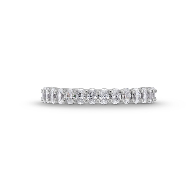 1.00 CT. T.W. Oval Certified Lab-Created Diamond Anniversary Band in 14K White Gold (F/SI2)