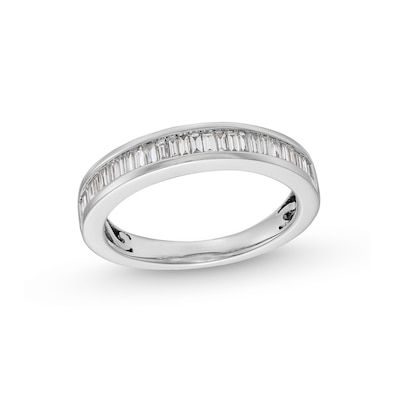 0.50 CT. T.W. Baguette Certified Lab-Created Diamond Channel-Set Anniversary Band in 14K White Gold (F/SI2)