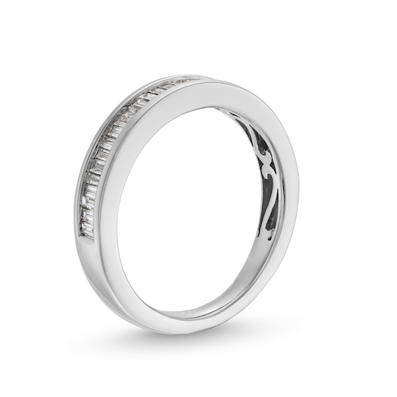 0.50 CT. T.W. Baguette Certified Lab-Created Diamond Channel-Set Anniversary Band in 14K White Gold (F/SI2)