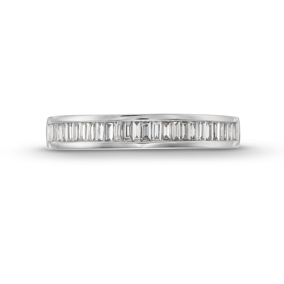 0.50 CT. T.W. Baguette Certified Lab-Created Diamond Channel-Set Anniversary Band in 14K White Gold (F/SI2)