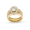 Thumbnail Image 0 of 2.00 CT. T.W. Oval Certified Lab-Created Diamond Frame Vintage-Style Bridal Set in 14K Gold (F/VS2)