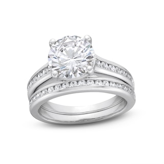 3.50 CT. T.W. Certified Lab-Created Diamond Channel-Set Bridal Set in 14K White Gold (F/VS2)