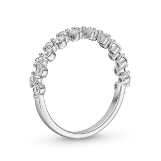 0.60 CT. T.W. Canadian Certified Diamond Zig-Zag Anniversary Band in 14K White Gold (I/I2)