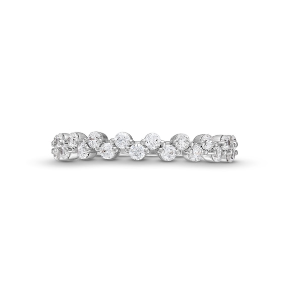 0.60 CT. T.W. Canadian Certified Diamond Zig-Zag Anniversary Band in 14K White Gold (I/I2)