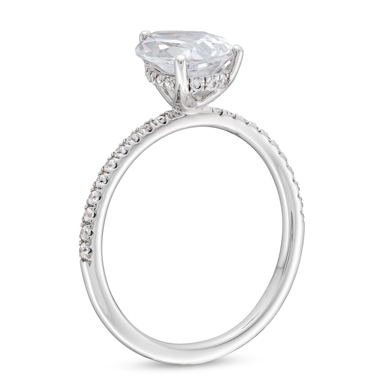1.75 CT. T.W. Pear-Shaped Certified Lab-Created Diamond Engagement Ring in 14K White Gold (F/VS2)|Peoples Jewellers