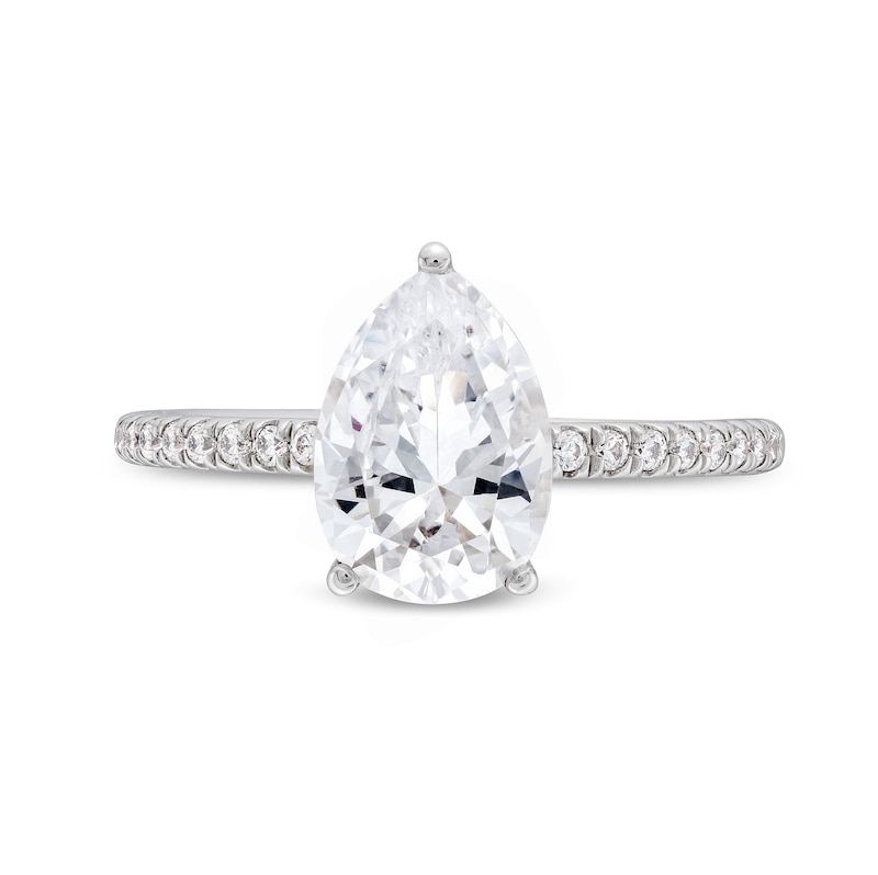 1.75 CT. T.W. Pear-Shaped Certified Lab-Created Diamond Engagement Ring in 14K White Gold (F/VS2)|Peoples Jewellers