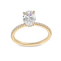 1.75 CT. T.W. Oval Certified Lab-Created Diamond Engagement Ring in 14K Gold (F/VS2)