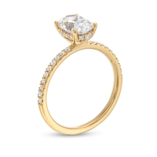 1.75 CT. T.W. Oval Certified Lab-Created Diamond Engagement Ring in 14K Gold (F/VS2)