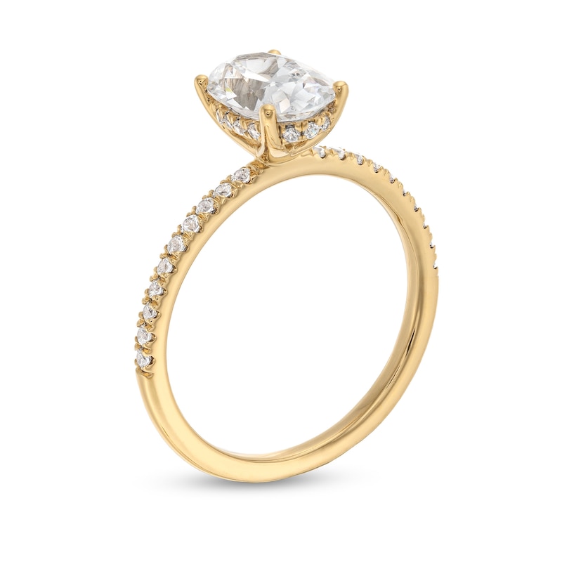 1.75 CT. T.W. Oval Certified Lab-Created Diamond Engagement Ring in 14K Gold (F/VS2)|Peoples Jewellers