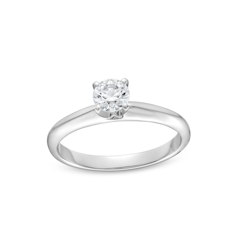 0.50 CT. Certified Diamond Solitaire Engagement Ring in 14K White Gold (J/I2)