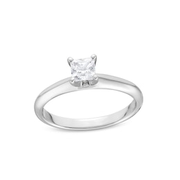 0.50 CT. Princess-Cut Canadian Certified Diamond Solitaire Engagement Ring in 14K White Gold (J/I2)