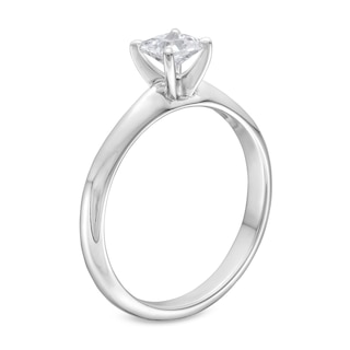 0.50 CT. Princess-Cut Canadian Certified Diamond Solitaire Engagement Ring in 14K White Gold (J/I2)