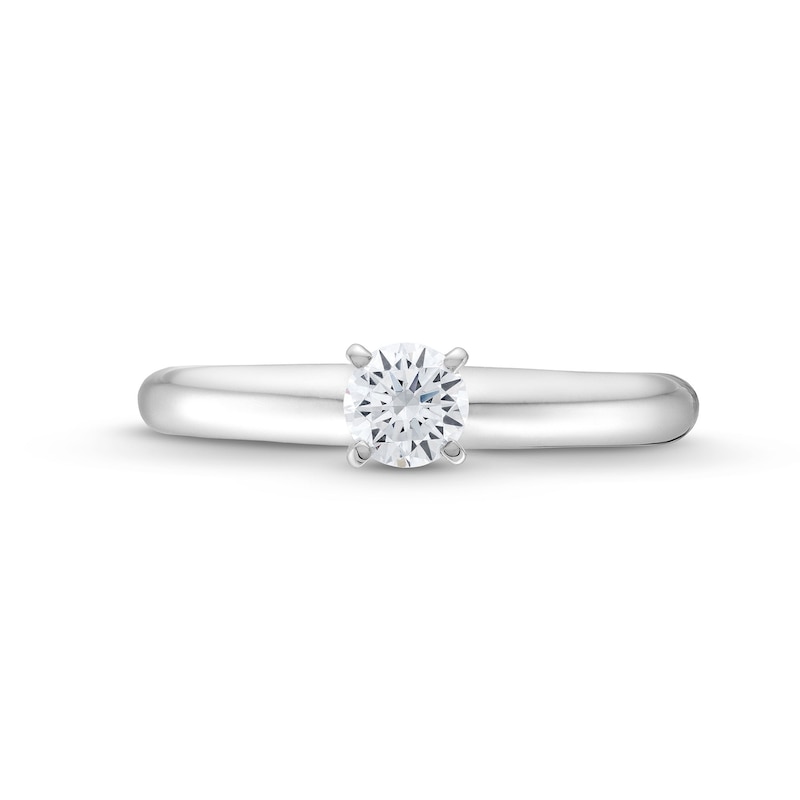 0.30 CT. Certified Diamond Solitaire Engagement Ring in 14K White Gold (J/I2)