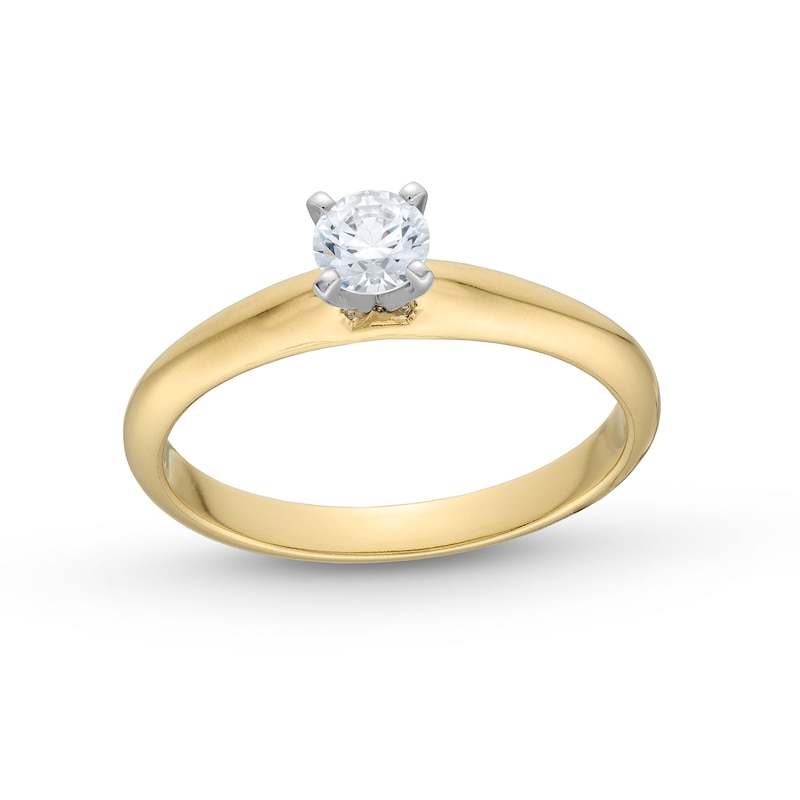 Main Image 1 of 0.30 CT. Certified Diamond Solitaire Engagement Ring in 14K Gold (J/I2)