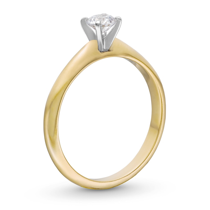 Main Image 3 of 0.30 CT. Certified Diamond Solitaire Engagement Ring in 14K Gold (J/I2)