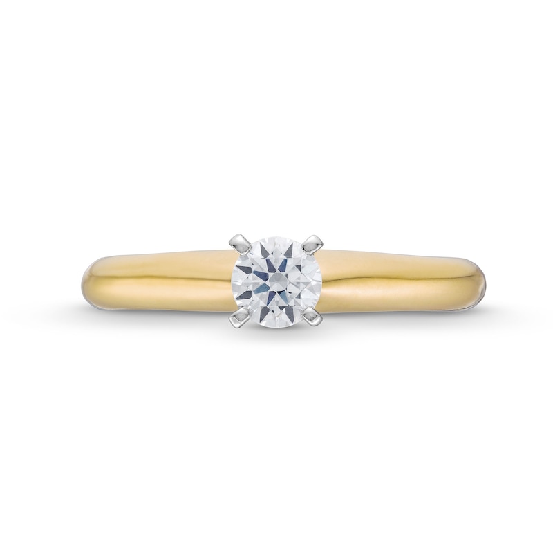 Main Image 4 of 0.30 CT. Certified Diamond Solitaire Engagement Ring in 14K Gold (J/I2)