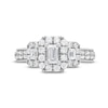 Thumbnail Image 3 of 1.50 CT. T.W. Emerald-Cut Diamond Frame Past Present Future® Double Row Engagement Ring in 14K White Gold