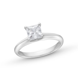 1.00 CT. Princess-Cut Canadian Certified Diamond Solitaire Engagement Ring in 14K White Gold (J/I2)