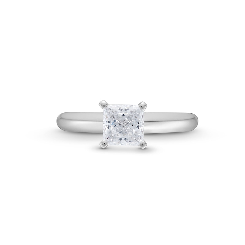 1.00 CT. Princess-Cut Certified Diamond Solitaire Engagement Ring in 14K White Gold (J/I2)|Peoples Jewellers