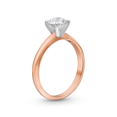 1.00 CT. Canadian Certified Diamond Solitaire Engagement Ring in 14K Rose Gold (J/I2)