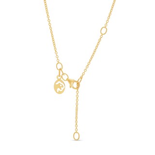 EFFY™ Collection Onyx and 0.085 CT. T.W. Diamond Hamsa and Evil Eye Double Charm Pendant in 14K Gold