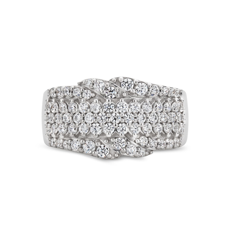 1.00 CT. T.W. Certified Lab-Created Diamond Multi-Row Bypass Ring in Sterling Silver (I/SI2)