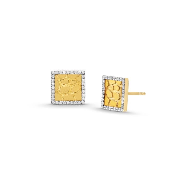 0.25 CT. T.W. Diamond Square Nugget Stud Earrings in 10K Gold|Peoples Jewellers
