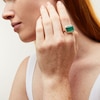 Thumbnail Image 1 of EFFY™ Collection Sideways Emerald-Cut Green Onyx and 0.29 CT. T.W. Diamond Frame Ring in 14K Gold