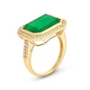 Thumbnail Image 2 of EFFY™ Collection Sideways Emerald-Cut Green Onyx and 0.29 CT. T.W. Diamond Frame Ring in 14K Gold