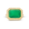 Thumbnail Image 3 of EFFY™ Collection Sideways Emerald-Cut Green Onyx and 0.29 CT. T.W. Diamond Frame Ring in 14K Gold