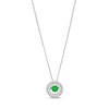 Unstoppable Love™ 4.5mm Lab-Created Emerald and White Lab-Created Sapphire Double Frame Pendant in Sterling Silver