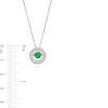 Unstoppable Love™ 4.5mm Lab-Created Emerald and White Lab-Created Sapphire Double Frame Pendant in Sterling Silver