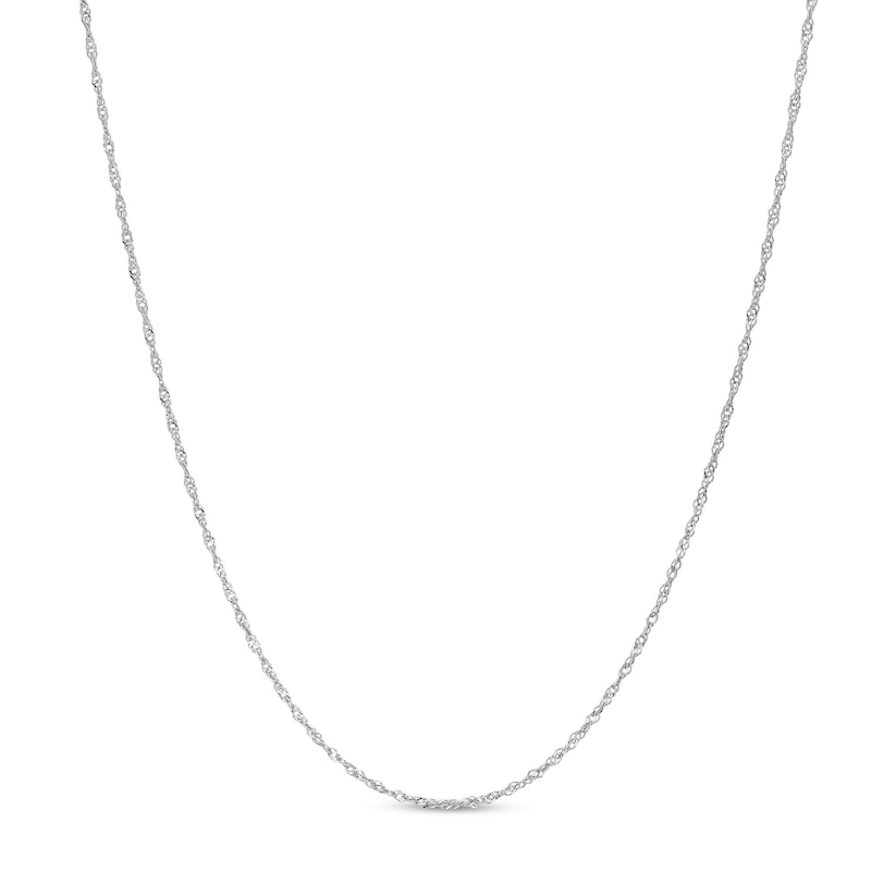 1.0mm Diamond-Cut Singapore Chain Necklace in Solid Platinum - 18”