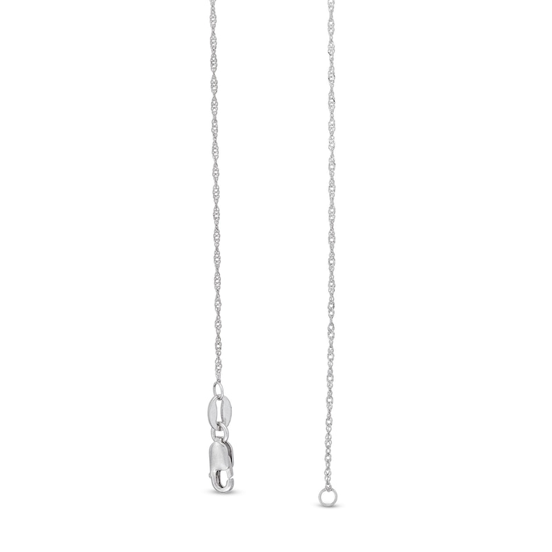 1.0mm Diamond-Cut Singapore Chain Necklace in Solid Platinum