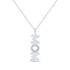 0.085 CT. T.W. Diamond "MOM" Linear Sideways Drop Pendant in Sterling Silver