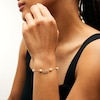 Thumbnail Image 1 of 5.0mm Freshwater Cultured Pearl with Evil Eye Station Chain Bracelet in 10K Gold-7.5"