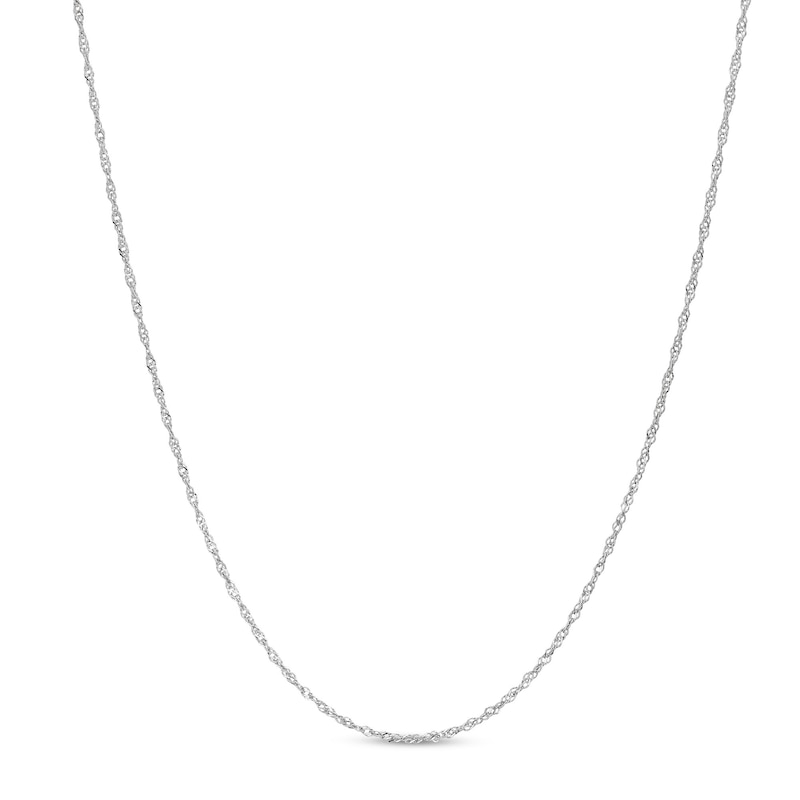 1.0mm Diamond-Cut Singapore Chain Necklace in Solid Platinum - 20”