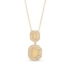 Thumbnail Image 1 of EFFY™ Collection Oval Opal and 0.45 CT. T.W. Diamond Double Octagon Frame Drop Pendant in 14K Gold