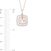 Cushion-Cut Morganite and White Lab-Created Sapphire Double Frame Pendant in Sterling Silver with 18K Rose Gold Plate