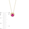 Thumbnail Image 2 of 5.0mm Certified Ruby and 0.066 CT. T.W. Diamond Frame Pendant in 14K Gold